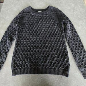 OLD NAVY Women's Charcoal Puckered Front Long Sleeves Sweaters - Size Medium